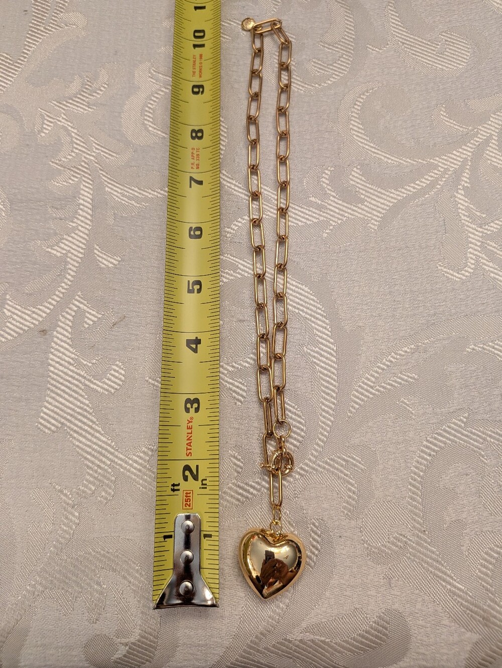Mayamar Puffy Heart Paperclip Chain Necklace & Gift Bag - Picture 4 of 5